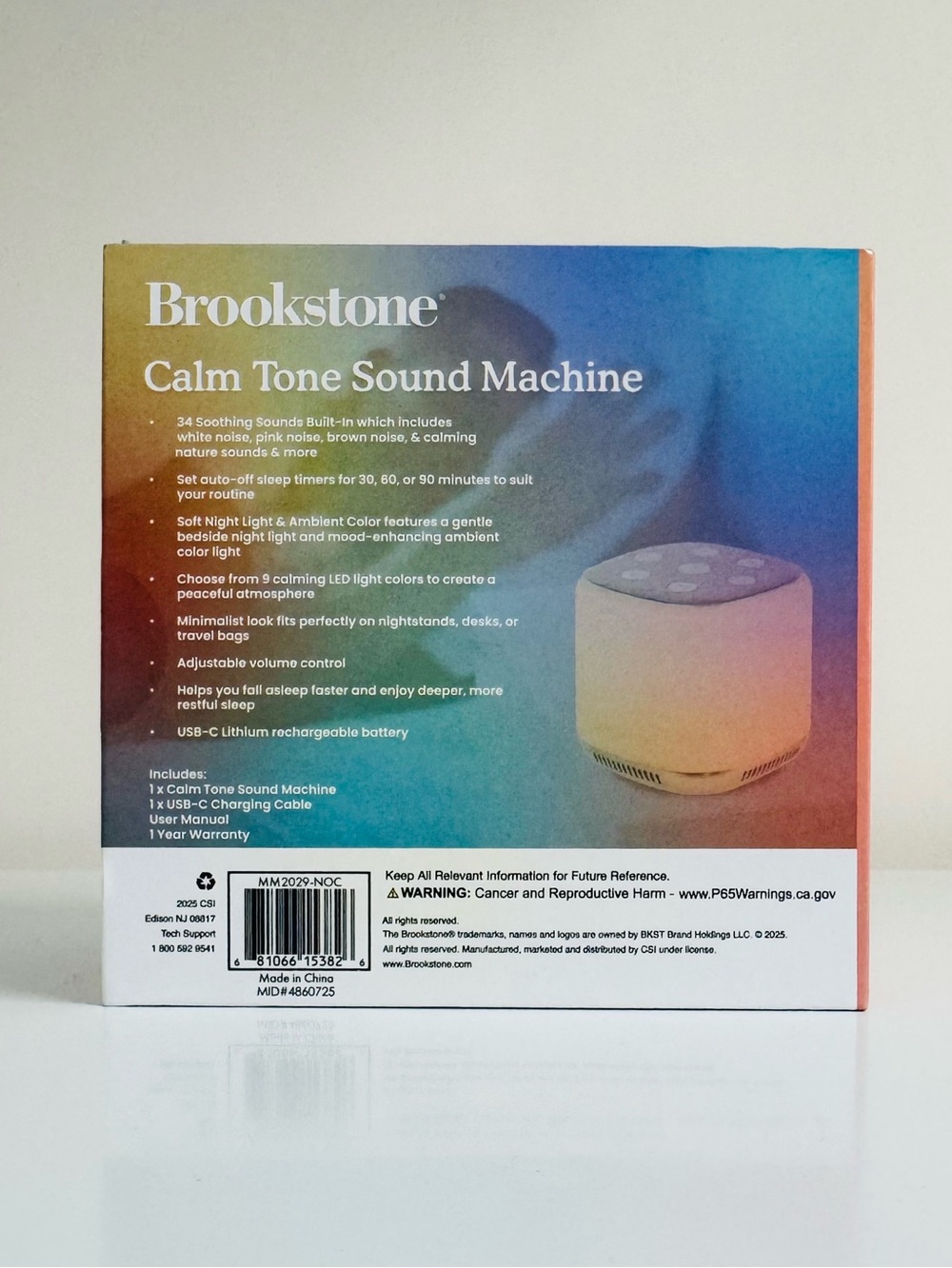 Brookstone Calm Tone Sound Machine Nightlight White Noise NWT - Picture 6 of 12